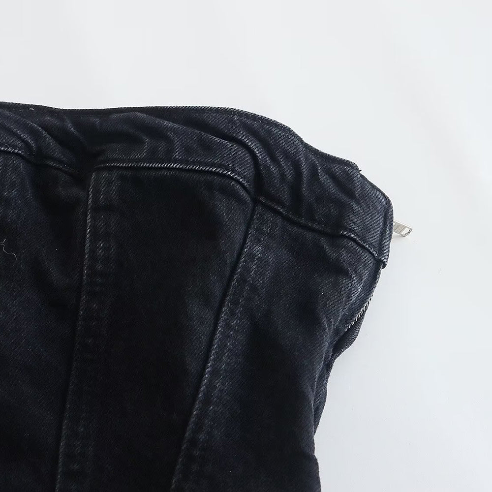 Bobbie Strapless Denim Dress | Cool and Unique-Light Blue-XS-State of Style