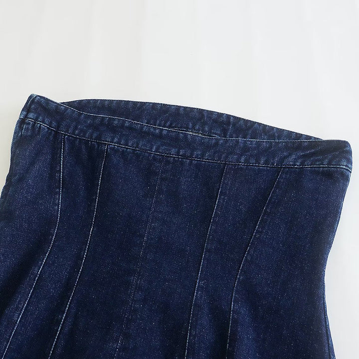 Bobbie Strapless Denim Dress | Cool and Unique-Light Blue-XS-State of Style