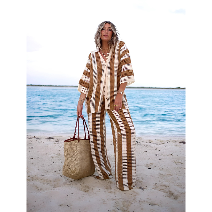 Boho Beach Set for Women – Salina-Khaki-S-State of Style