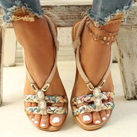 Boho-Beaded Slip-On Summer Sandals - Amira-Beige-3-State of Style