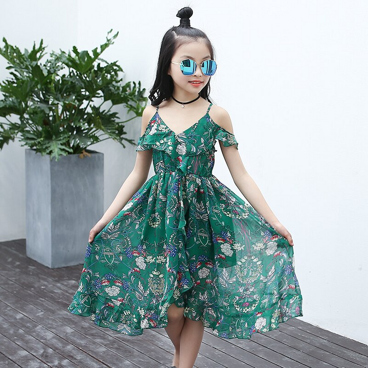 Boho Dress for Kids | Stylish & Comfortable-Green-4-5 years-State of Style