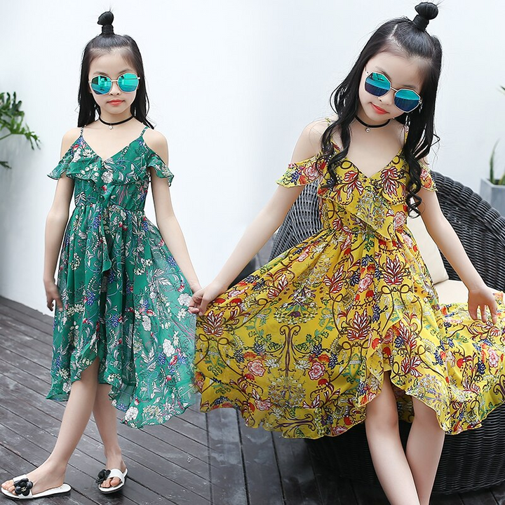 Boho Dress for Kids | Stylish & Comfortable-Green-4-5 years-State of Style
