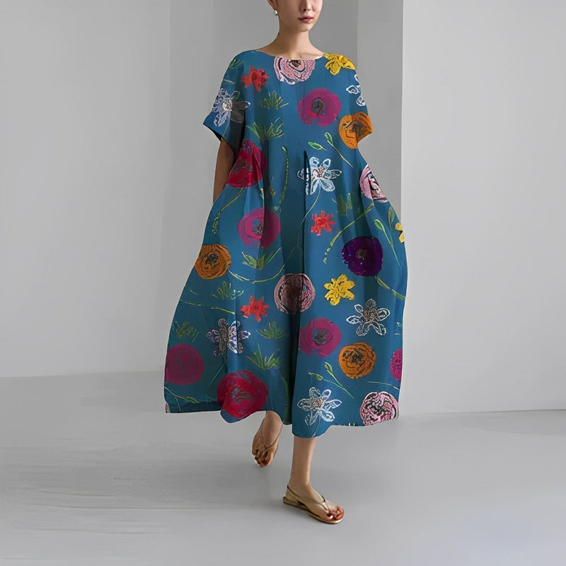 Boho Floral Maxi Dress - FloraChic-LX-47-S-State of Style