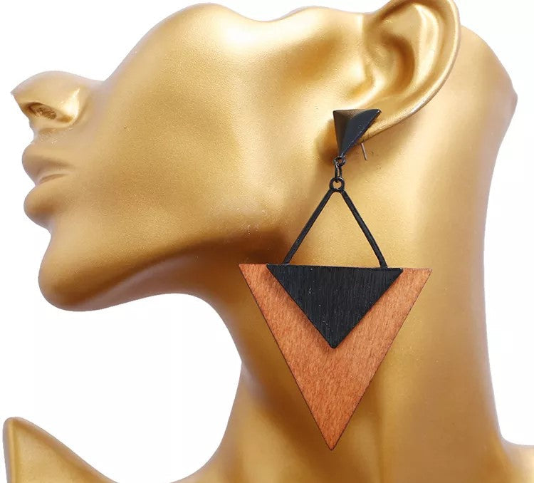Boho Wood Teardrop Earrings | Trendy and Lightweight Jewellery-Style 1-State of Style