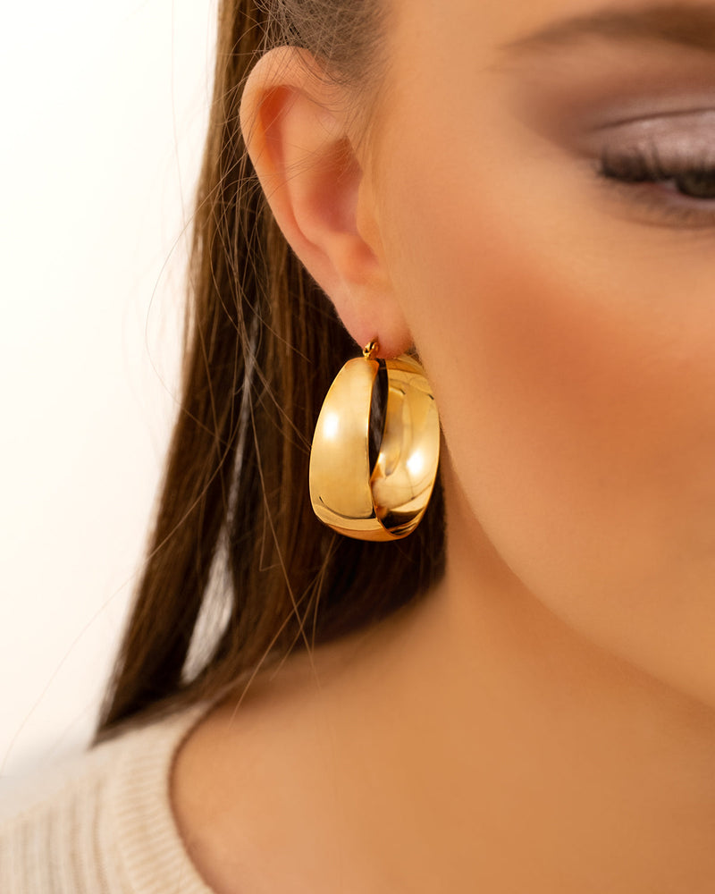 Bold Gold and Silver Statement Hoops-Gold-plated-State of Style