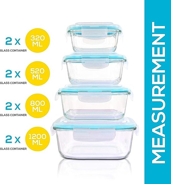 Borosilicate Glass Lunchbox - GlassGuard Bento-1x Rectangle 320ml-State of Style