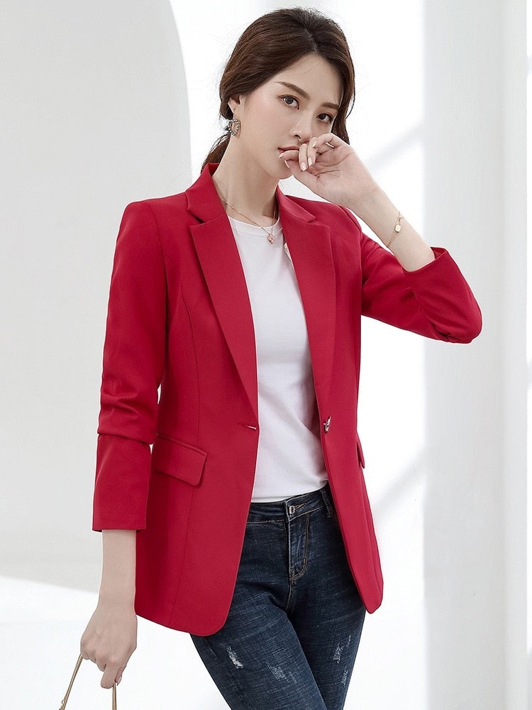 BossBlazer | Elegant & Versatile Women's Blazer-Red-M-State of Style