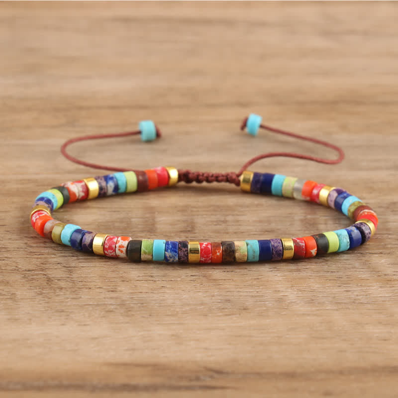 Braided Bracelet with 2.4mm Natural Stone Rollers - Seraphina-Chakra-State of Style