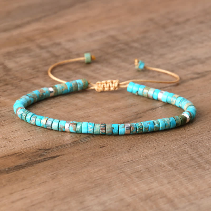 Braided Bracelet with 2.4mm Natural Stone Rollers - Seraphina-Kaiserstone-State of Style