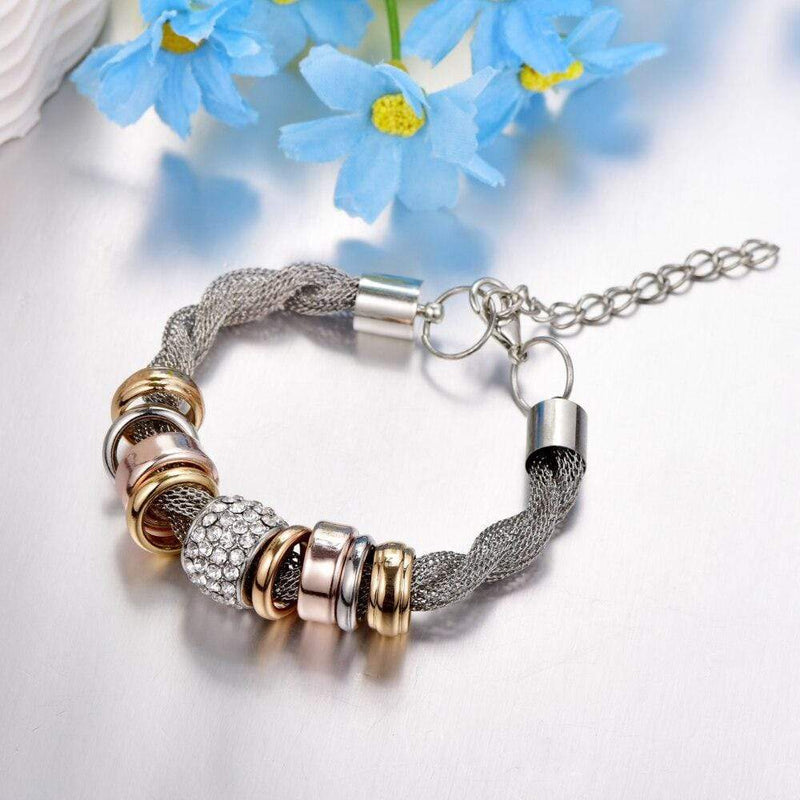 Braided Fashion Bracelet - Zarina-Silver-State of Style