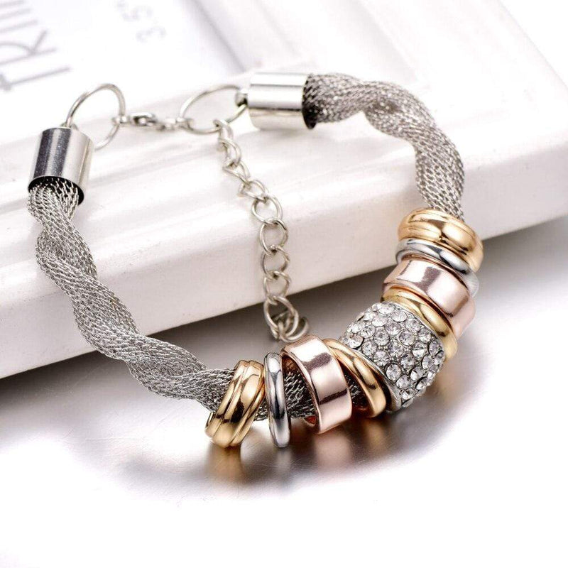 Braided Fashion Bracelet - Zarina-Silver-State of Style
