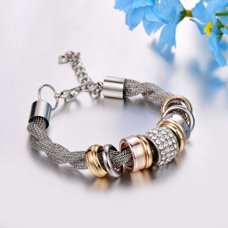 Braided Fashion Bracelet - Zarina-Silver-State of Style