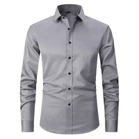 Breathable and Highly Elastic Men's Shirt - Felix-Grey White-XS-State of Style