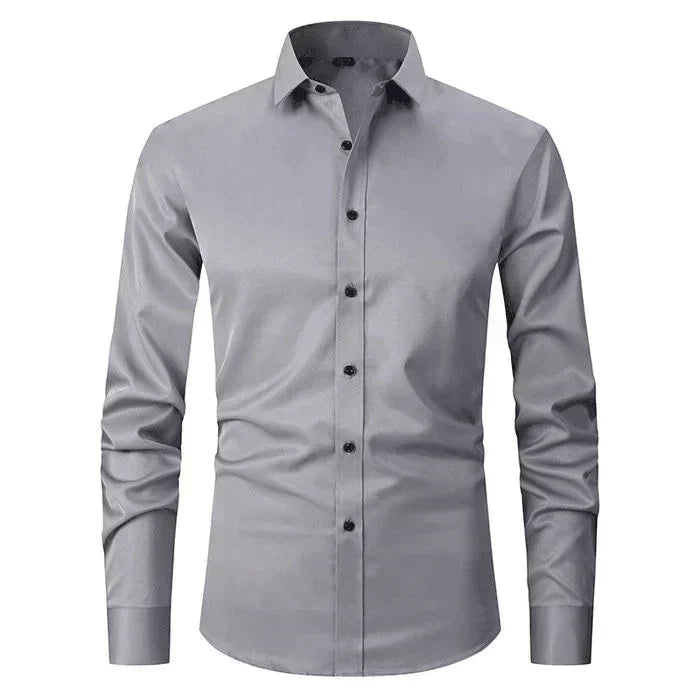 Breathable and Highly Elastic Men's Shirt - Felix-Grey White-XS-State of Style