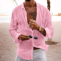 Breathable and lightweight men's summer shirt made of cotton – Francesco-Pink-S-State of Style