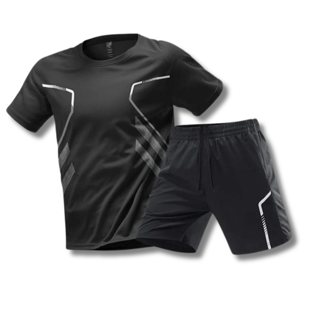 Breathable & Comfortable Men's Sports Set for Training & Leisure – Matteo-Black-XS-State of Style