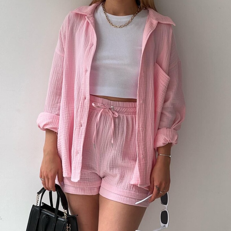 Breathable Cotton Co-Ord Set for Women – Maris-Light pink-S-State of Style