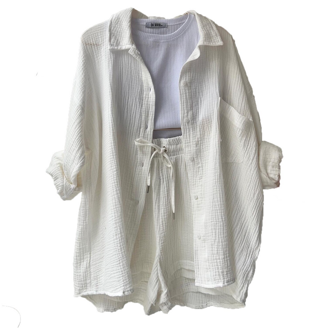 Breathable Cotton Co-Ord Set for Women – Maris-White-S-State of Style