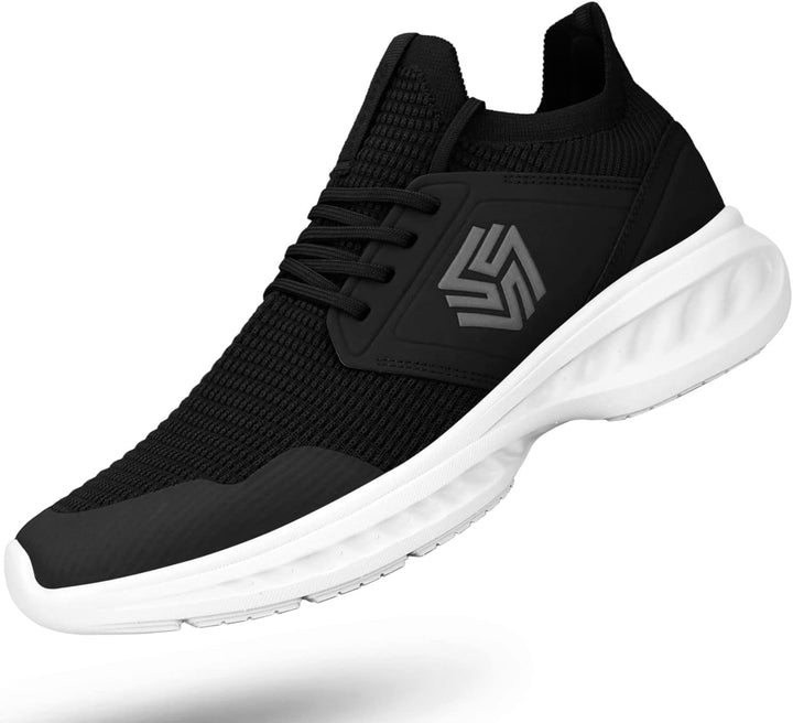 Breathable Men's Running Shoes - FlexiFit-Black/White-6.5-State of Style