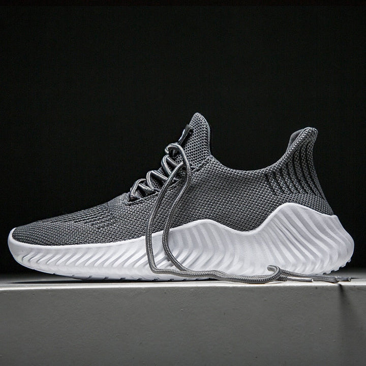 Breathable men's running sneakers with mesh upper – Niko-Black-6-State of Style