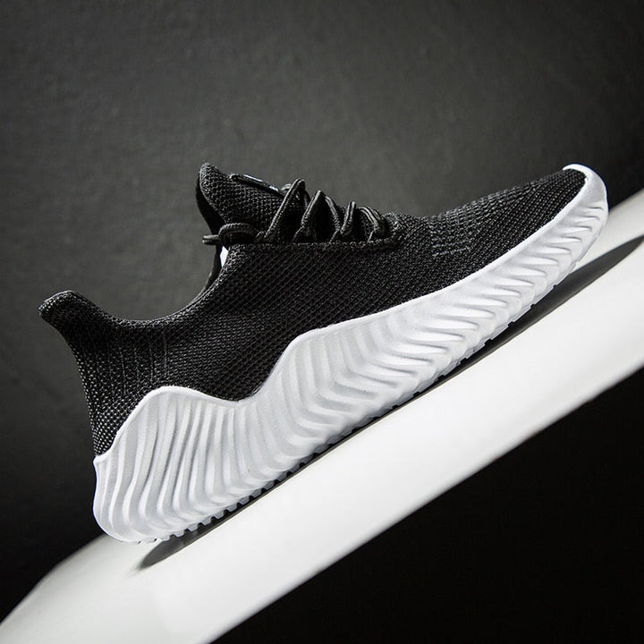 Breathable men's running sneakers with mesh upper – Niko-Black-6-State of Style