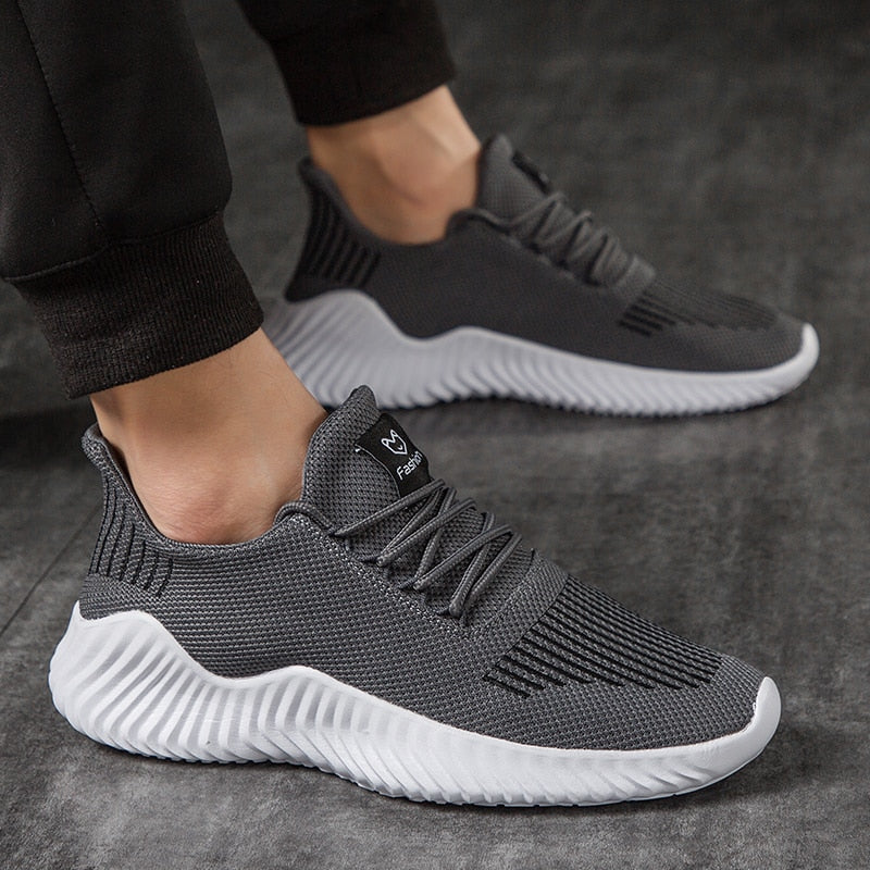 Breathable men's running sneakers with mesh upper – Niko-Black-6-State of Style