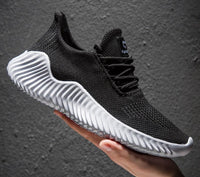 Breathable men's running sneakers with mesh upper – Niko-Black-6-State of Style
