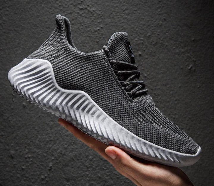 Breathable men's running sneakers with mesh upper – Niko-Gray-6-State of Style