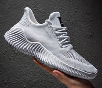 Breathable men's running sneakers with mesh upper – Niko-White-6-State of Style