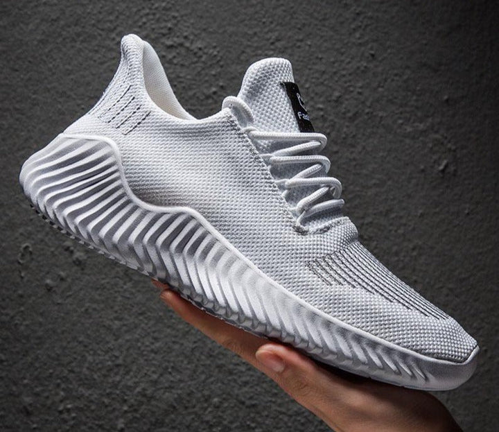 Breathable men's running sneakers with mesh upper – Niko-White-6-State of Style