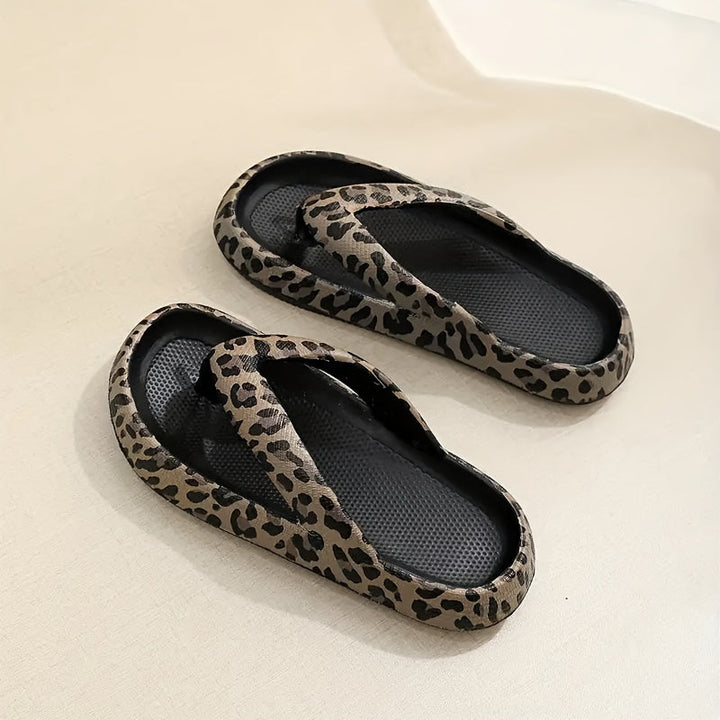 Breathable & Non-slip Summer Slippers with Print for Women - Kaja-Khaki-3.5-State of Style