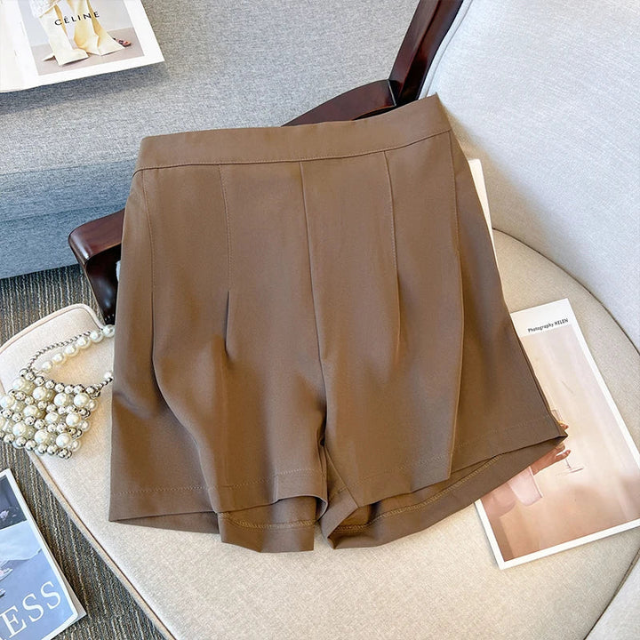 Breathable Plus-Size Summer Shorts with Elastic Waistband for Women-Brown-3XL-State of Style
