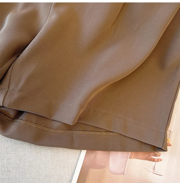 Breathable Plus-Size Summer Shorts with Elastic Waistband for Women-Brown-3XL-State of Style