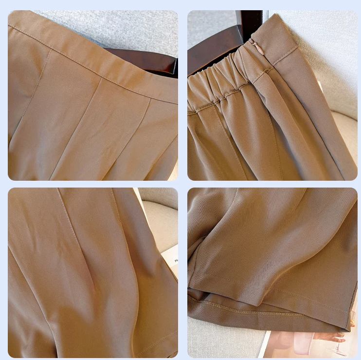 Breathable Plus-Size Summer Shorts with Elastic Waistband for Women-Brown-3XL-State of Style