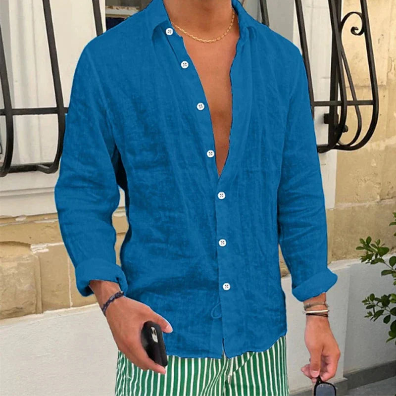 Breathable & Relaxed Fit Summer Shirt for Men – Taro-Blue-S-State of Style