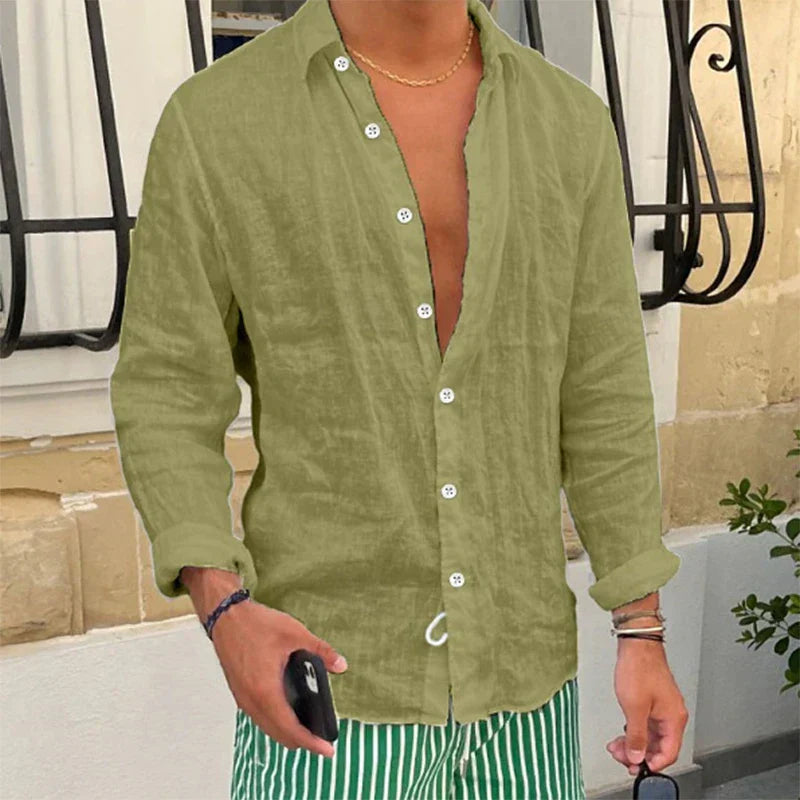 Breathable & Relaxed Fit Summer Shirt for Men – Taro-Green-S-State of Style