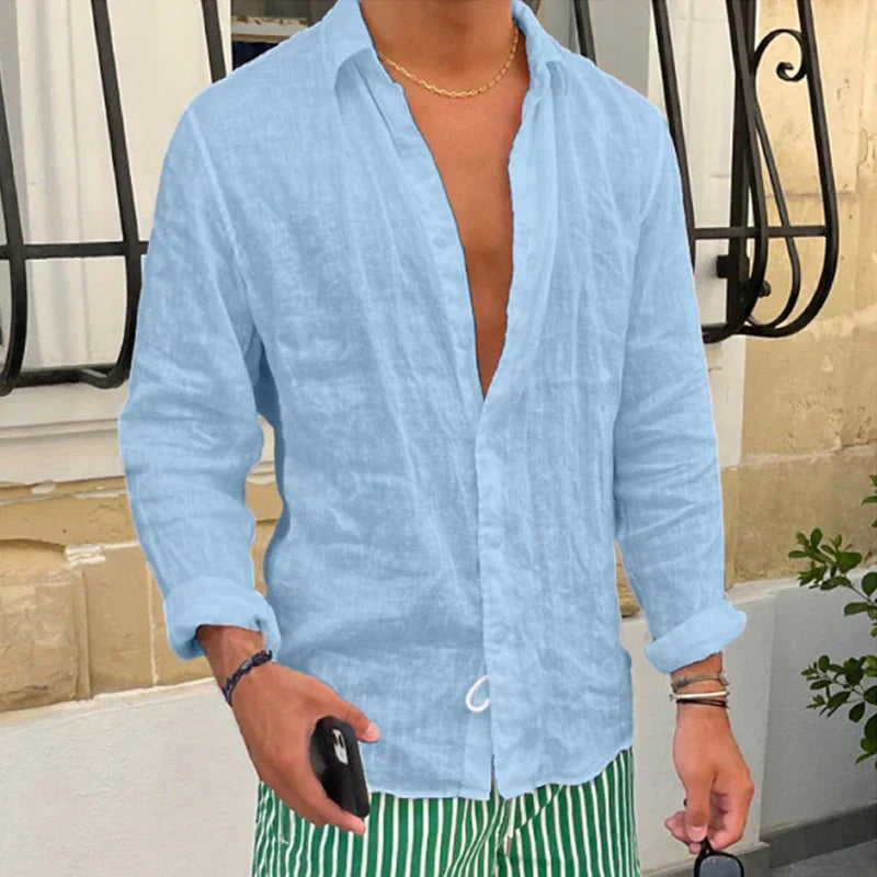 Breathable & Relaxed Fit Summer Shirt for Men – Taro-Light blue-S-State of Style