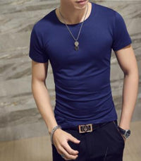 Breathable Round Neck Sports Shirt for Men – Lightweight & Quick-Drying – Kian-Navy blue-M-State of Style