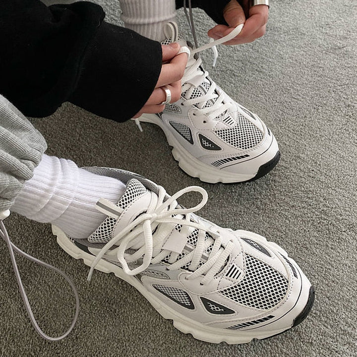Breathable Sneakers for Sports and Active Lifestyle - Aiden-White/Grey-4.5-State of Style