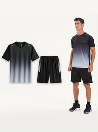 Breathable sports set for men with T-shirt and shorts - PowerMove-Green-S-State of Style