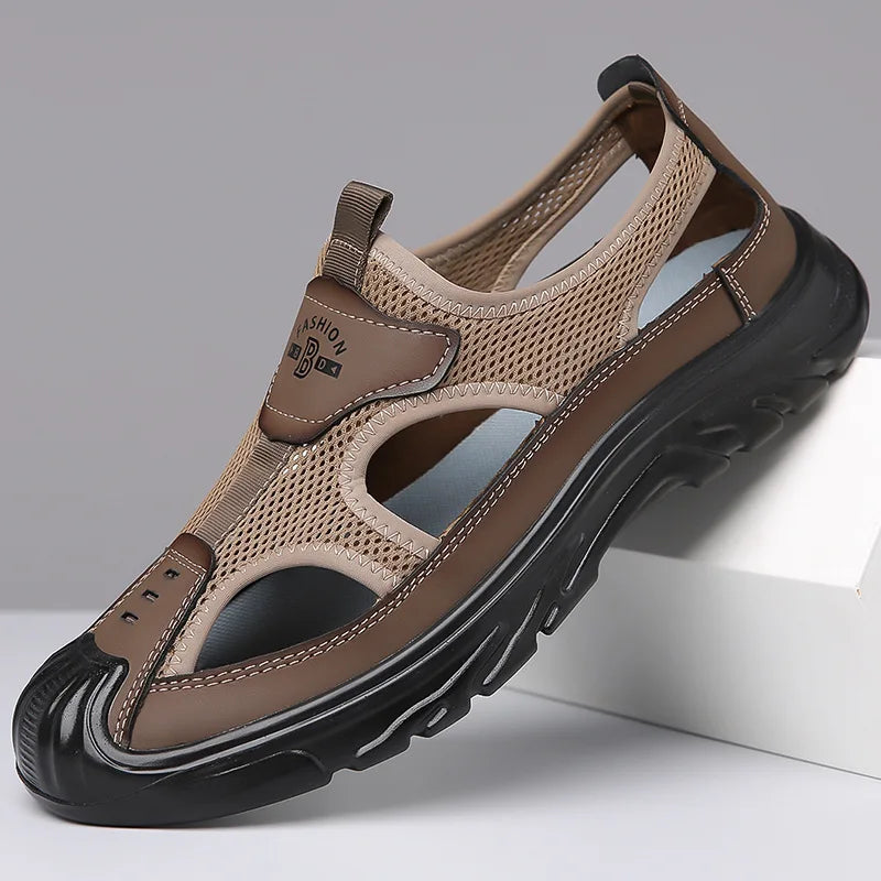 Breathable & Stylish Mesh Sandals for Men - Leon-Dark brown-6-State of Style