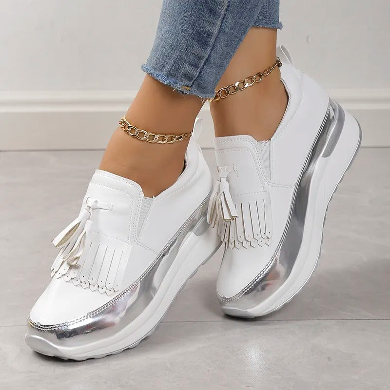 Breathable women's sneakers with timeless style – Isabella-White-3-State of Style