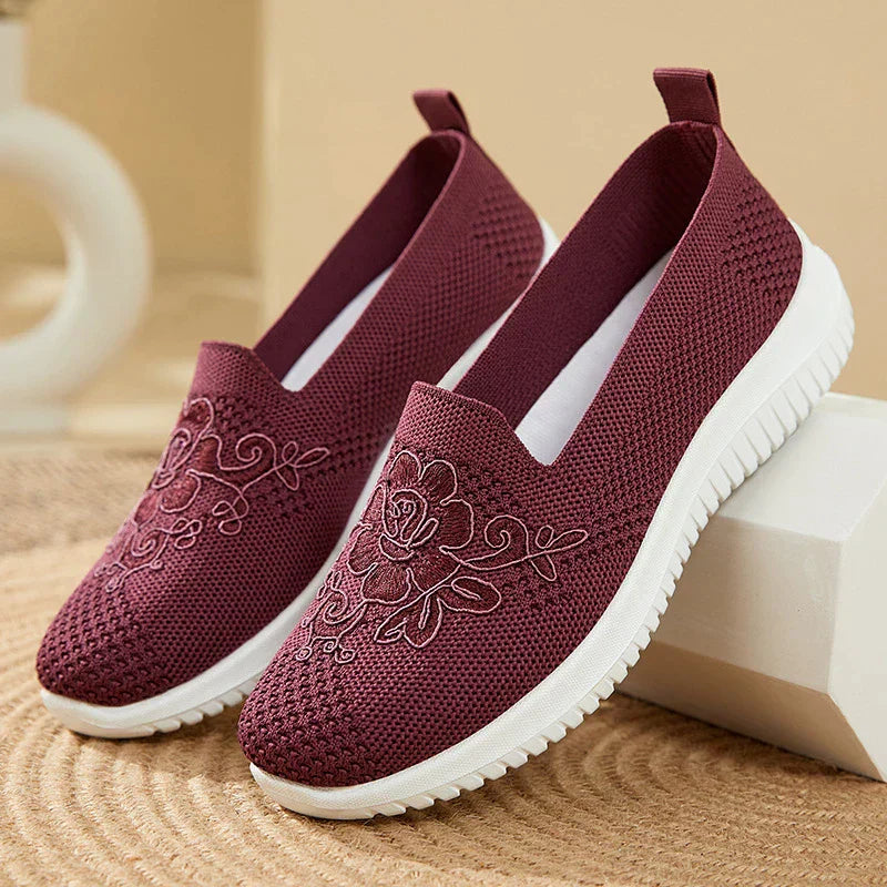 BreezeWalk Sandal | Breathable Ladies' Sandal with Embroidery-Purple-3.5-State of Style