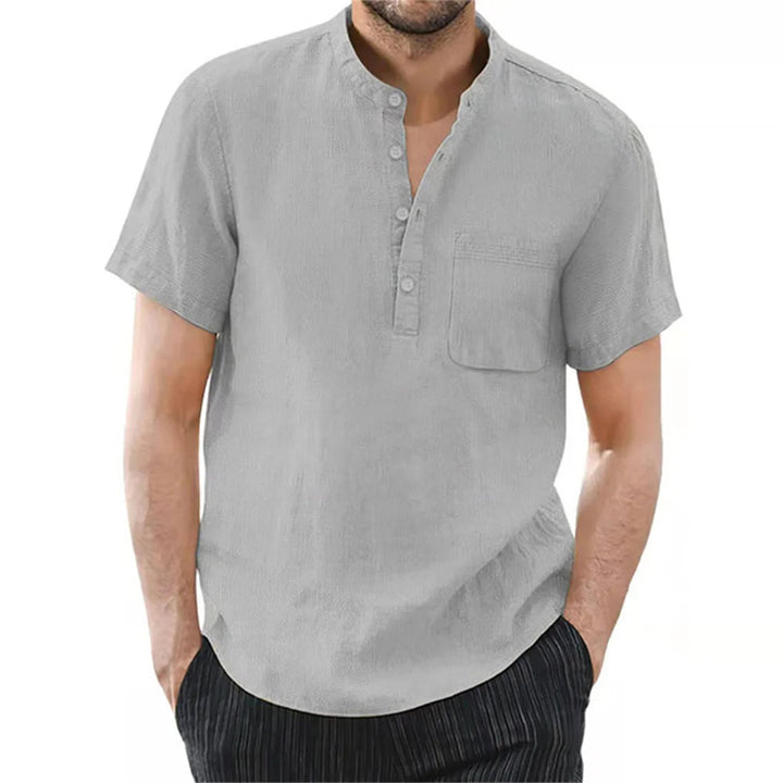 Breezy Summer Linen Comfort Shirt in Plus Size-Grey-2XL-State of Style