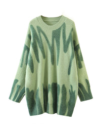 BregjesShirt | Women's Striped Knit Jumper-Green-One size-State of Style