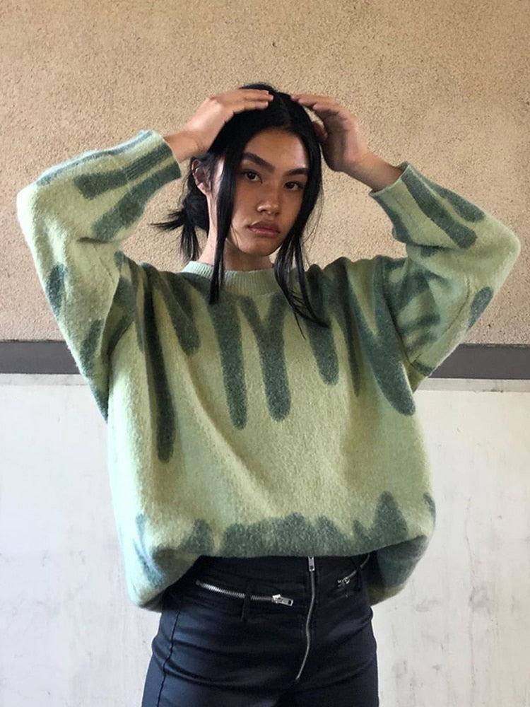 BregjesShirt | Women's Striped Knit Jumper-Khaki-One size-State of Style