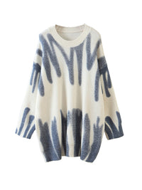 BregjesShirt | Women's Striped Knit Jumper-White/Navy-One size-State of Style
