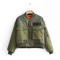 BrendasJacket | Women's Trendy Bomber Jacket-Green-S-State of Style