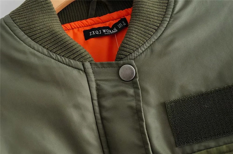 BrendasJacket | Women's Trendy Bomber Jacket-Green-S-State of Style