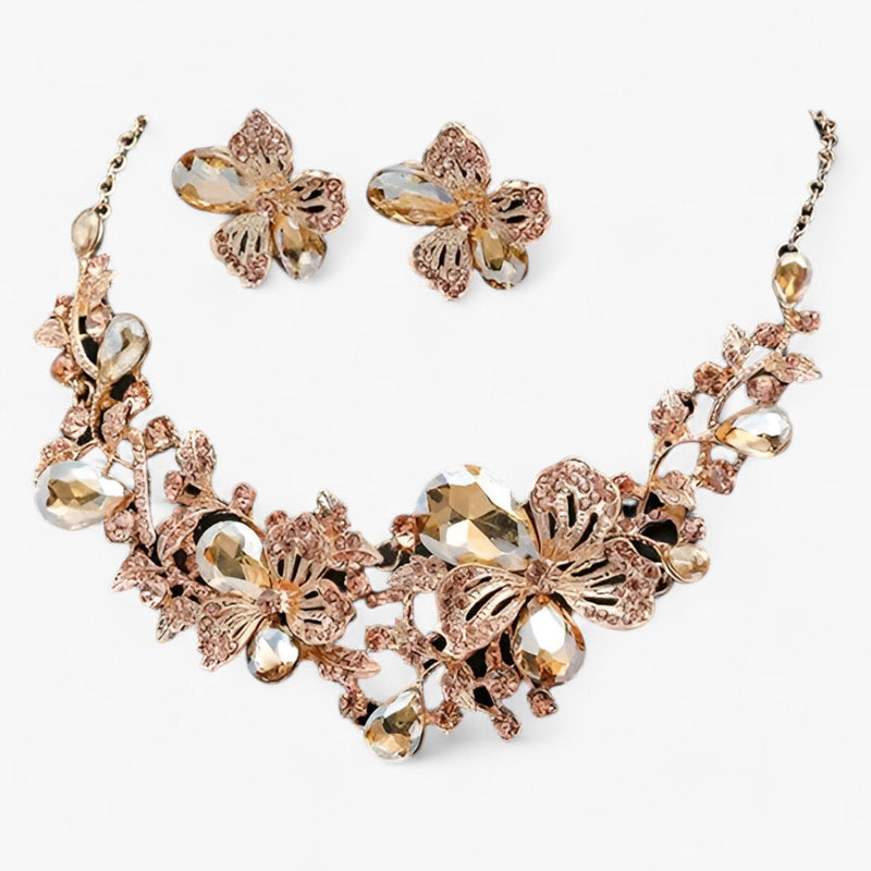 Bridal jewellery set with Enamel Flowers - Fleur-Mixed-State of Style